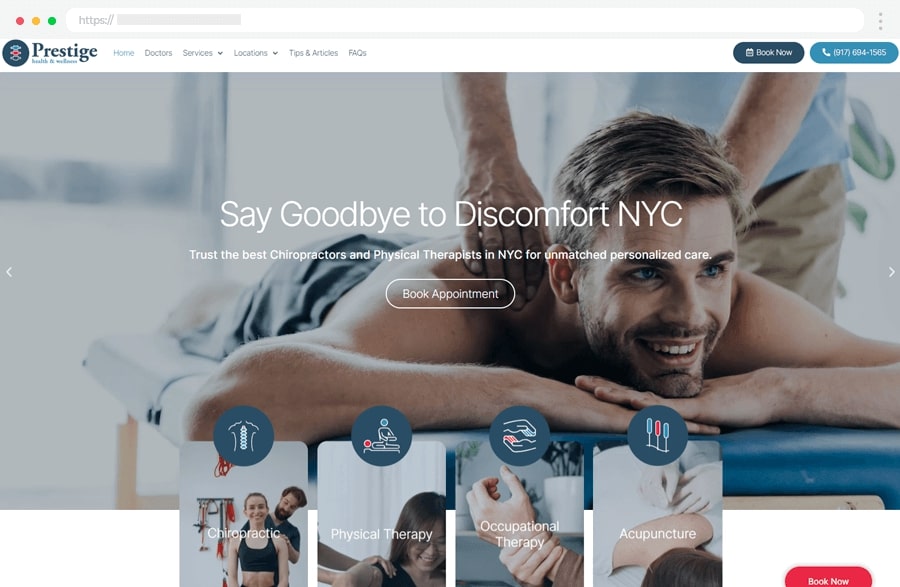 Chiropractor Services Page Design